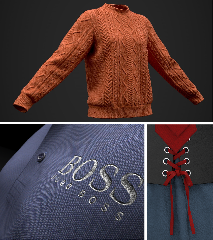 3D outfit over sample design pack output